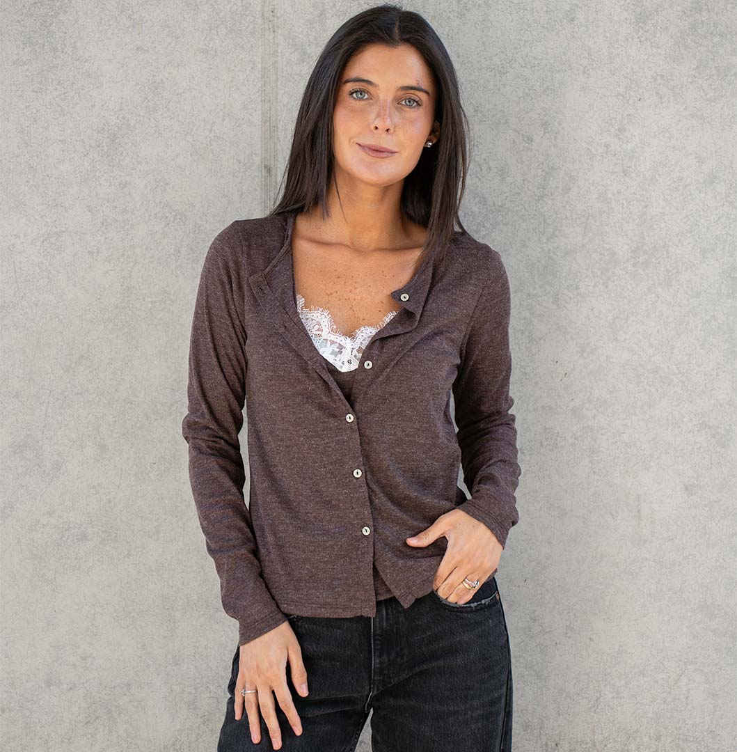 Polera Pruna - Café / S/M